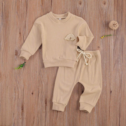 Newborn Baby Girls Clothes Cotton Suit Cute Baby Kid Infant Toddler Play Wear Fall Winter Rainbow Outfits